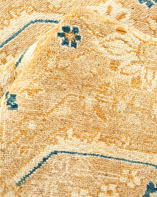 Traditional Mogul Yellow Wool Area Rug 7' 10" x 9' 7" - Solo Rugs