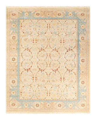Traditional Mogul Ivory Wool Area Rug 8' 3" x 10' 6" - Solo Rugs