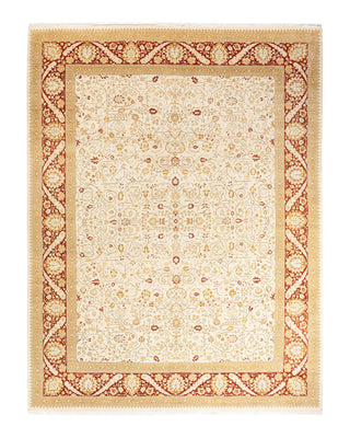 Traditional Mogul Ivory Wool Area Rug 8' 2" x 10' 7" - Solo Rugs