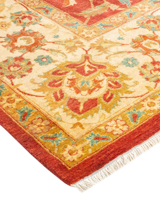 Traditional Mogul Orange Wool Area Rug 8' 1" x 10' 2" - Solo Rugs