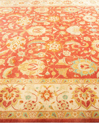 Traditional Mogul Orange Wool Area Rug 8' 1" x 10' 2" - Solo Rugs