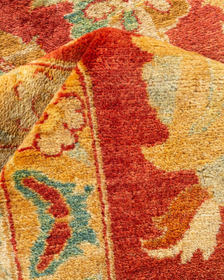 Traditional Mogul Orange Wool Area Rug 8' 1" x 10' 2" - Solo Rugs