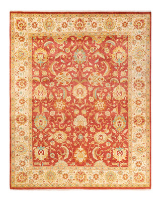 Traditional Mogul Orange Wool Area Rug 8' 1" x 10' 2" - Solo Rugs