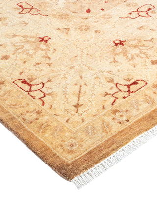Traditional Mogul Beige Wool Area Rug 8' 3" x 10' 3" - Solo Rugs