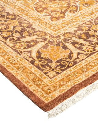 Traditional Mogul Yellow Wool Area Rug 8' 3" x 10' 8" - Solo Rugs
