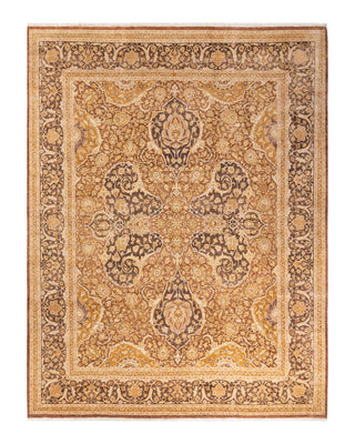 Traditional Mogul Yellow Wool Area Rug 8' 3" x 10' 8" - Solo Rugs