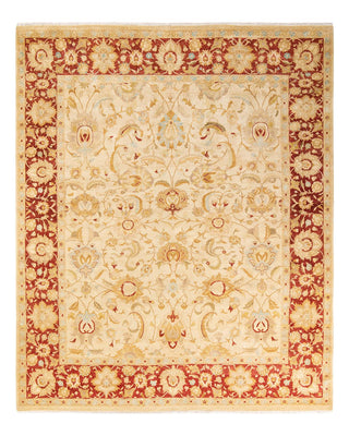 Traditional Mogul Ivory Wool Area Rug 8' 2" x 9' 10" - Solo Rugs