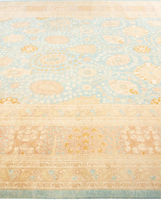 Traditional Mogul Light Blue Wool Area Rug 8' 4" x 10' 4" - Solo Rugs