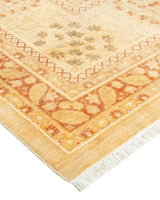 Traditional Mogul Yellow Wool Area Rug 8' 3" x 10' 5" - Solo Rugs