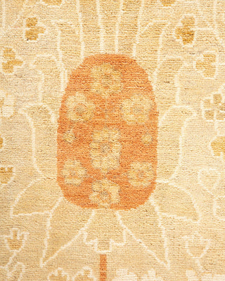 Traditional Mogul Yellow Wool Area Rug 8' 3" x 10' 5" - Solo Rugs