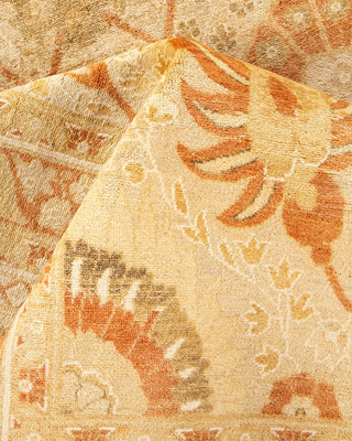 Traditional Mogul Yellow Wool Area Rug 8' 3" x 10' 5" - Solo Rugs