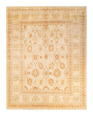 Traditional Mogul Yellow Wool Area Rug 8' 3" x 10' 5" - Solo Rugs