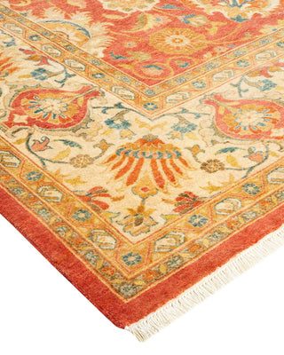 Traditional Mogul Orange Wool Area Rug 8' 0" x 10' 10" - Solo Rugs