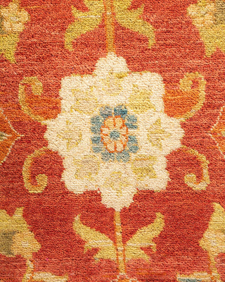 Traditional Mogul Orange Wool Area Rug 8' 0" x 10' 10" - Solo Rugs