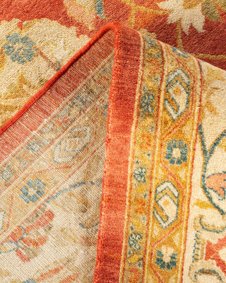 Traditional Mogul Orange Wool Area Rug 8' 0" x 10' 10" - Solo Rugs