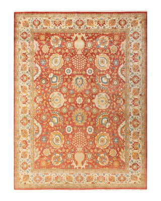 Traditional Mogul Orange Wool Area Rug 8' 0" x 10' 10" - Solo Rugs