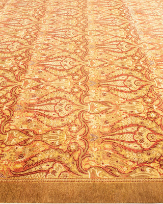 Traditional Mogul Yellow Wool Area Rug 8' 3" x 10' 1" - Solo Rugs