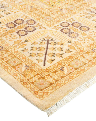 Traditional Mogul Ivory Wool Area Rug 8' 1" x 11' 2" - Solo Rugs