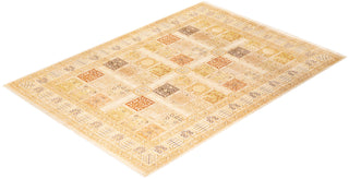Traditional Mogul Ivory Wool Area Rug 8' 1" x 11' 2" - Solo Rugs