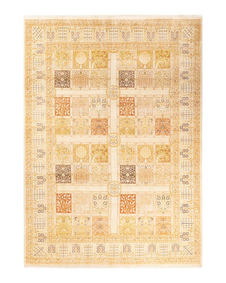 Traditional Mogul Ivory Wool Area Rug 8' 1" x 11' 2" - Solo Rugs