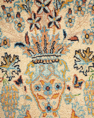 Traditional Mogul Yellow Wool Area Rug 8' 2" x 10' 2" - Solo Rugs