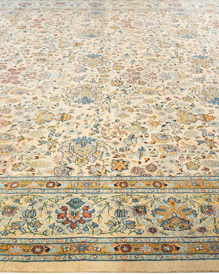 Traditional Mogul Yellow Wool Area Rug 8' 2" x 10' 2" - Solo Rugs