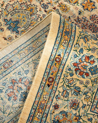 Traditional Mogul Yellow Wool Area Rug 8' 2" x 10' 2" - Solo Rugs