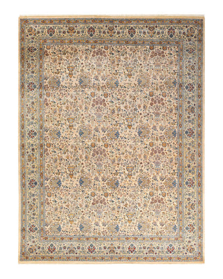 Traditional Mogul Yellow Wool Area Rug 8' 2" x 10' 2" - Solo Rugs