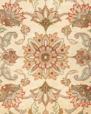 Traditional Mogul Ivory Wool Area Rug 9' 2" x 12' 0" - Solo Rugs