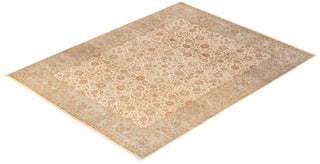 Traditional Mogul Ivory Wool Area Rug 9' 2" x 12' 0" - Solo Rugs