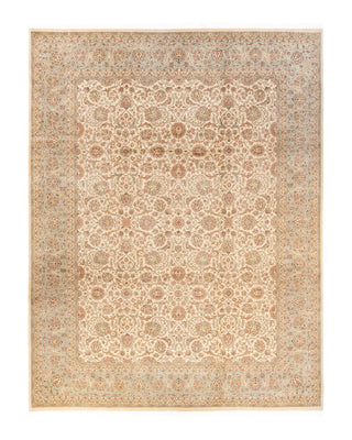 Traditional Mogul Ivory Wool Area Rug 9' 2" x 12' 0" - Solo Rugs