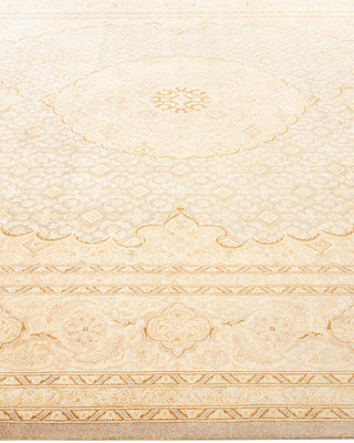 Traditional Mogul Ivory Wool Area Rug 9' 3" x 12' 3" - Solo Rugs