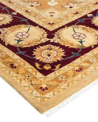 Traditional Mogul Yellow Wool Area Rug 9' 2" x 12' 1" - Solo Rugs