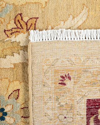 Traditional Mogul Yellow Wool Area Rug 9' 2" x 12' 1" - Solo Rugs