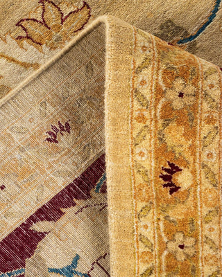 Traditional Mogul Yellow Wool Area Rug 9' 2" x 12' 1" - Solo Rugs