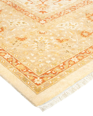 Traditional Mogul Ivory Wool Area Rug 9' 0" x 12' 1" - Solo Rugs