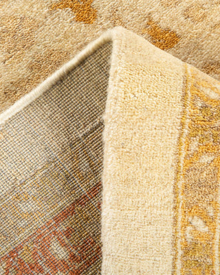 Traditional Mogul Ivory Wool Area Rug 9' 0" x 12' 1" - Solo Rugs