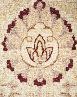 Traditional Mogul Ivory Wool Area Rug 9' 4" x 12' 1" - Solo Rugs