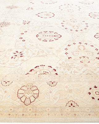 Traditional Mogul Ivory Wool Area Rug 9' 4" x 12' 1" - Solo Rugs