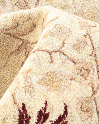 Traditional Mogul Ivory Wool Area Rug 9' 4" x 12' 1" - Solo Rugs