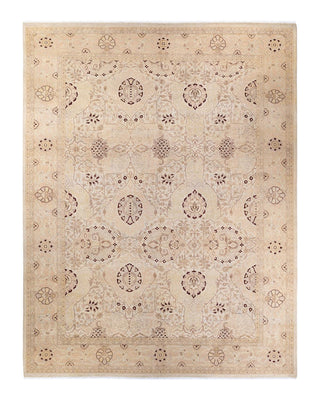 Traditional Mogul Ivory Wool Area Rug 9' 4" x 12' 1" - Solo Rugs