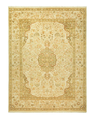 Traditional Mogul Ivory Wool Area Rug 9' 3" x 12' 2" - Solo Rugs