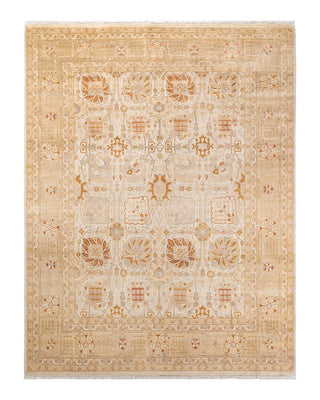 Contemporary Eclectic Ivory Wool Area Rug 8' 0" x 10' 4" - Solo Rugs