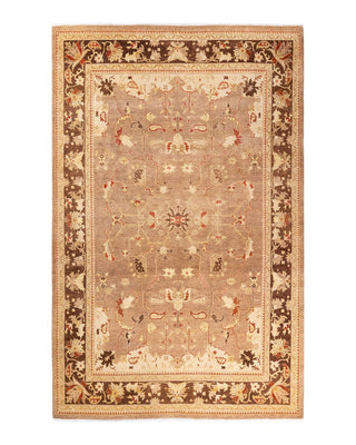 Contemporary Eclectic Brown Wool Area Rug 6' 0" x 9' 3" - Solo Rugs