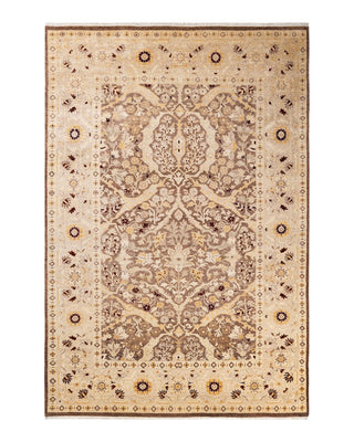 Contemporary Eclectic Brown Wool Area Rug 5' 10" x 8' 9" - Solo Rugs