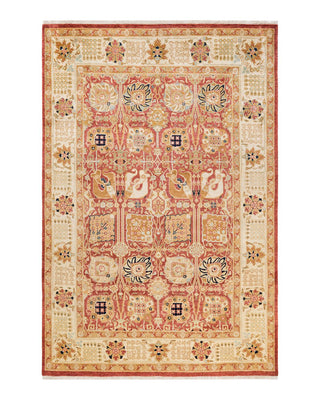 Contemporary Eclectic Orange Wool Area Rug 5' 10" x 8' 10" - Solo Rugs
