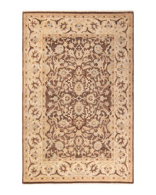 Contemporary Eclectic Brown Wool Area Rug 6' 0" x 9' 2" - Solo Rugs