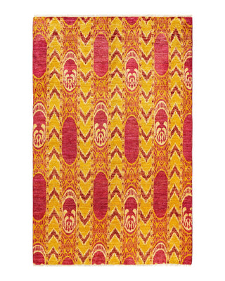 Contemporary Modern Orange Wool Area Rug 5' 10" x 9' 2" - Solo Rugs