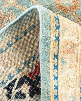 Contemporary Eclectic Light Blue Wool Area Rug 9' 1" x 12' 3" - Solo Rugs