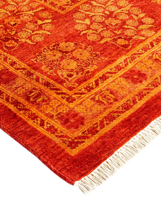 Contemporary Eclectic Orange Wool Area Rug 9' 0" x 12' 5" - Solo Rugs